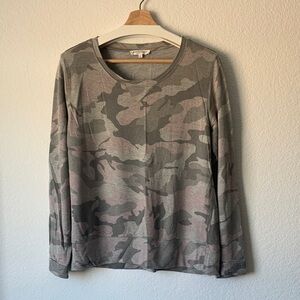 Workshop Womens  Clothing Gray Camouflage Sweatshirt